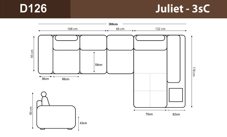 Juliet - 3sC - Leather Sofa Lounge Set